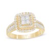 Thumbnail Image 0 of 1 CT. T.W. Princess-Cut Quad Diamond Square Frame Engagement Ring in 14K Gold