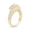 1 CT. T.W. Princess-Cut Quad Diamond Square Frame Engagement Ring in 14K Gold