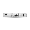 Stackable Expressions™ 3.5mm Black Enamel "Faith" Band in Sterling Silver