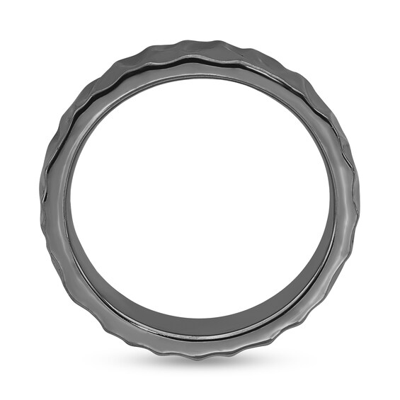 Stackable Expressions™ 4.0mm Hammered Band in Sterling Silver with Black Ruthenium Stackable Expressions™ 4.0mm Hammered Band in Sterling Silver with Black Ruthenium