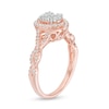 Thumbnail Image 2 of 1/2 CT. T.W. Oval Multi-Diamond Frame Twist Shank Ring in 10K Rose Gold