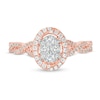 Thumbnail Image 3 of 1/2 CT. T.W. Oval Multi-Diamond Frame Twist Shank Ring in 10K Rose Gold