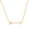 Thumbnail Image 1 of 1/15 CT. T.W. Diamond Sideways Arrow Necklace in 10K Gold - 17.25"