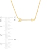 Thumbnail Image 1 of 1/15 CT. T.W. Diamond Sideways Arrow Necklace in 10K Gold - 17.25"