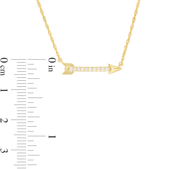 1/15 CT. T.w. Diamond Sideways Arrow Necklace in 10K Gold - 17.25"