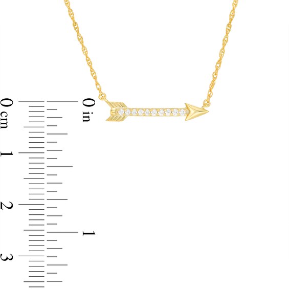 1/15 CT. T.w. Diamond Sideways Arrow Necklace in 10K Gold - 17.25"