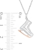 Thumbnail Image 3 of 1/20 CT. Diamond Solitaire Ice Skate Pendant in Sterling Silver and 10K Rose Gold