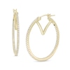 Thumbnail Image 0 of Vera Wang Love Collection 1/2 CT. T.W. Diamond Inside-Out Hoop Earrings in 10K Gold