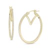 Thumbnail Image 0 of Vera Wang Love Collection 1/2 CT. T.W. Diamond Inside-Out Hoop Earrings in 10K Gold