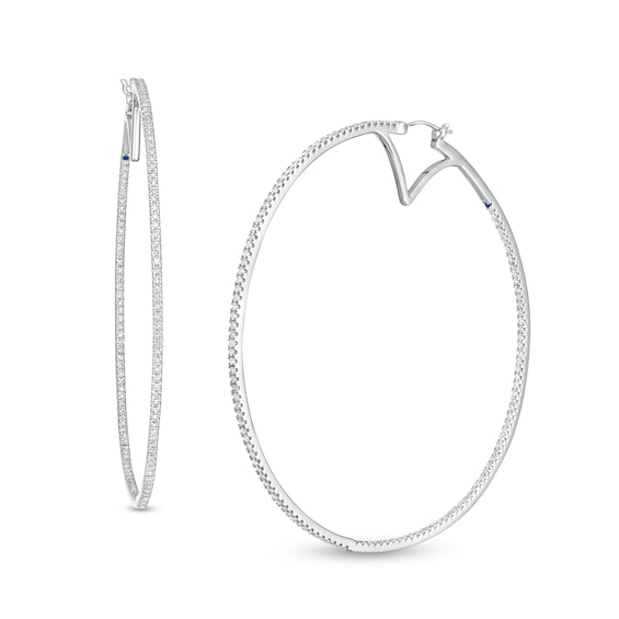 Vera Wang Love Collection 1-3/4 CT. T.W. Diamond Inside-Out Hoop ...
