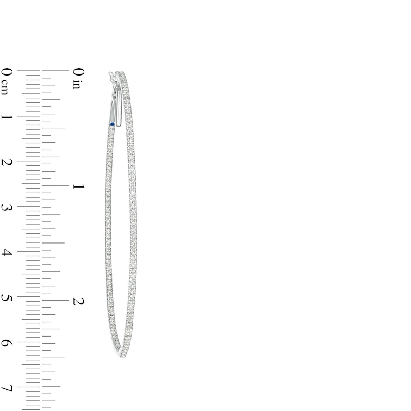 Main Image 2 of Vera Wang Love Collection 1-3/4 CT. T.W. Diamond Inside-Out Hoop Earrings in 10K White Gold