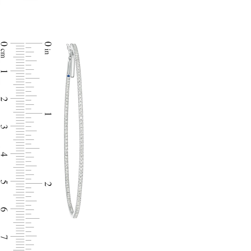 Vera Wang Love Collection 1-3/4 CT. T.W. Diamond Inside-Out Hoop Earrings in 10K White Gold