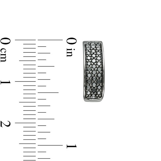 1/2 CT. T.w. Black Diamond Oval Huggie Hoop Earrings in Sterling Silver with Black Rhodium