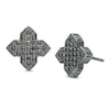 Thumbnail Image 1 of 1/4 CT. T.W. Black Diamond "X" Block Stud Earrings in Sterling Silver with Black Rhodium