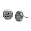 Thumbnail Image 1 of 1/3 CT. T.W. Composite Square Black Diamond Circle Stud Earrings in Sterling Silver with Black Rhodium