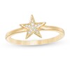 Diamond Accent Star Ring in Sterling Silver with 18K Gold Plate