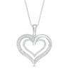Thumbnail Image 1 of 1/8 CT. T.W. Diamond Double Heart Pendant in Sterling Silver