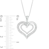 Thumbnail Image 3 of 1/8 CT. T.W. Diamond Double Heart Pendant in Sterling Silver