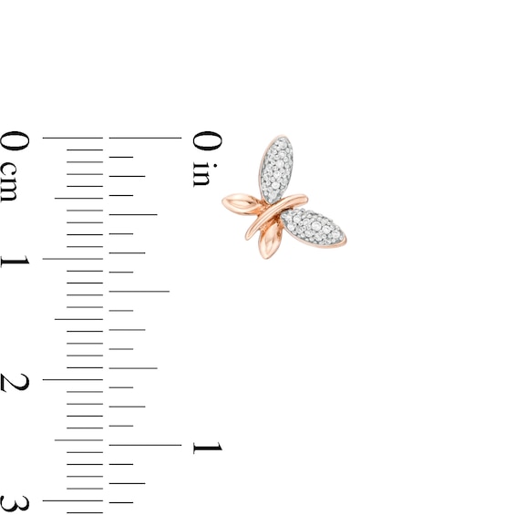 1/8 CT. T.w. Diamond Butterfly Stud Earrings in 10K Rose Gold