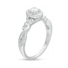 1/2 CT. T.W. Diamond Frame Vintage-Style Twist Shank Engagement Ring in 10K White Gold