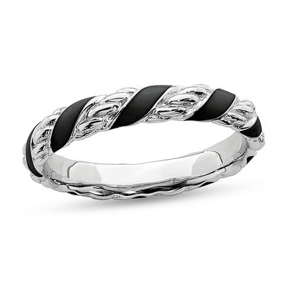 Stackable Expressions Sterling Silver Black Enamel Faith Ring Stackable Expressions Sterling Silver Black Enamel Faith Ring