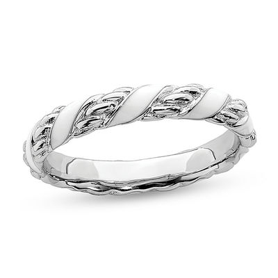 Sterling Silver Polished Black/white Enameled Ring by Stackable Expressions Best Quality Free Gift Box Sterling Silver Polished Black/white Enameled Ring by Stackable Expressions Best Quality Free Gift Box