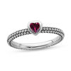 Stackable Expressions™ Heart-Shaped Lab-Created Ruby Ring in Sterling Silver