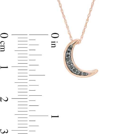 1/20 CT. T.w. Black Diamond Crescent Moon Pendant in 10K Rose Gold