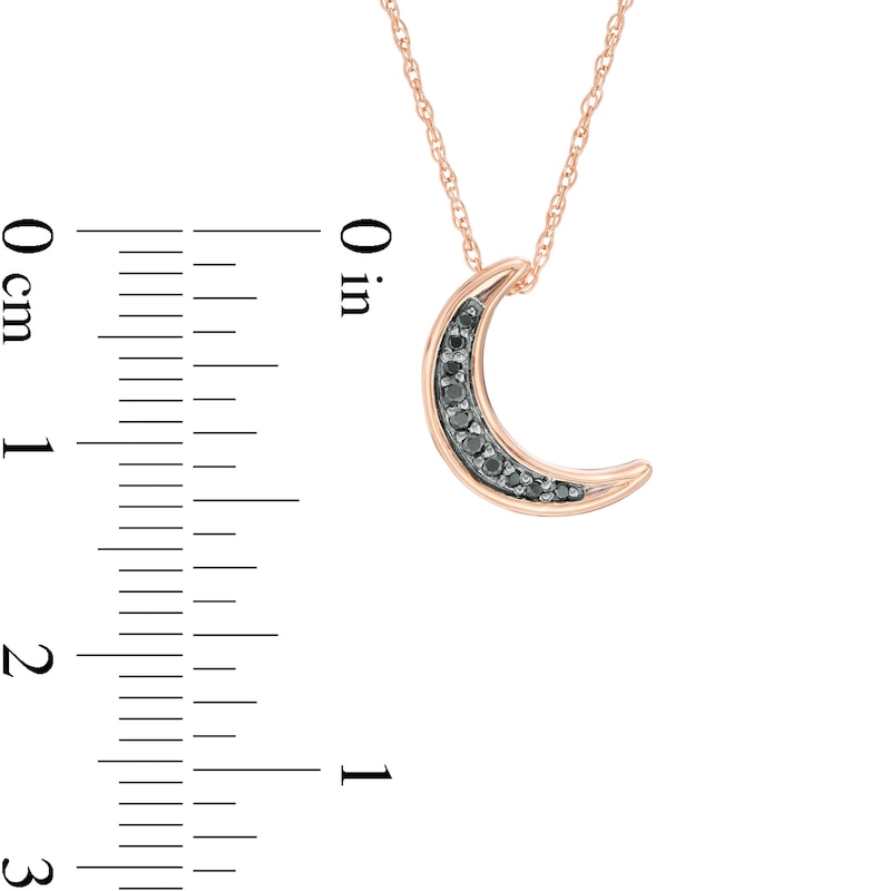 1/20 CT. T.W. Black Diamond Crescent Moon Pendant in 10K Rose Gold