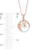 Thumbnail Image 3 of 1/20 CT. T.W. Diamond Tree of Life with Heart Charm Circle Pendant in Sterling Silver with 18K Rose Gold Plate