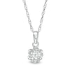 Thumbnail Image 0 of 1/15 CT. Diamond Solitaire Flower Pendant in Sterling Silver (J/I3)