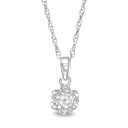 1/15 CT. Diamond Solitaire Flower Pendant in Sterling Silver (J/I3)