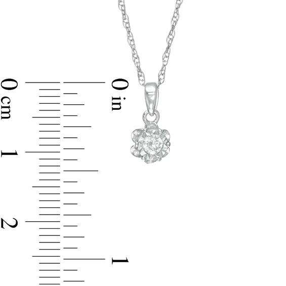 1/15 CT. Diamond Solitaire Flower Pendant in Sterling Silver (J/I3)