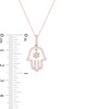 Thumbnail Image 2 of 1/4 CT. T.W. Diamond Hamsa with Star of David Pendant in 10K Rose Gold
