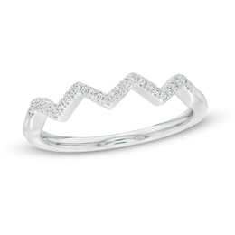 1/15 CT. T.W. Diamond Zig-Zag Ring in Sterling Silver