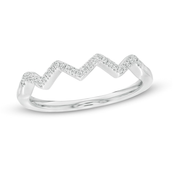 1/15 CT. T.w. Diamond Zig-Zag Ring in Sterling Silver