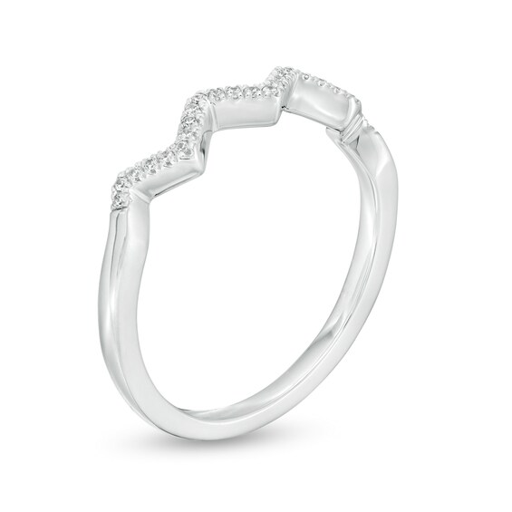 1/15 CT. T.w. Diamond Zig-Zag Ring in Sterling Silver