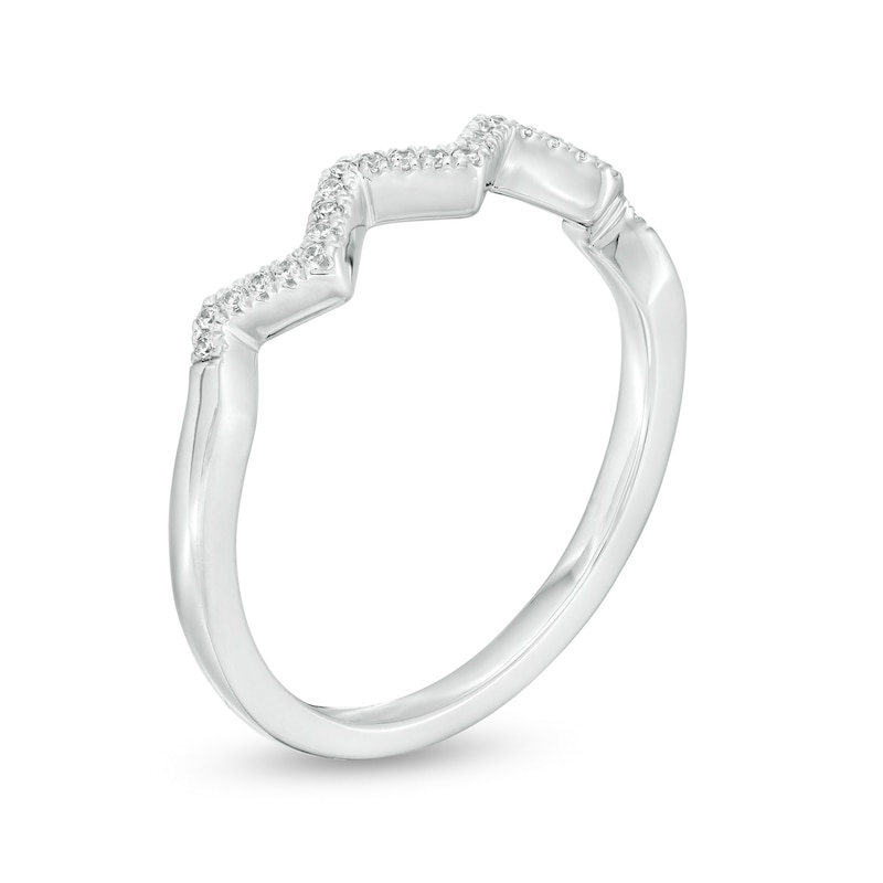 Main Image 3 of 1/15 CT. T.W. Diamond Zig-Zag Ring in Sterling Silver