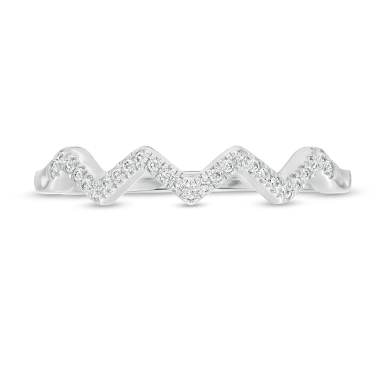 1/15 CT. T.w. Diamond Zig-Zag Ring in Sterling Silver