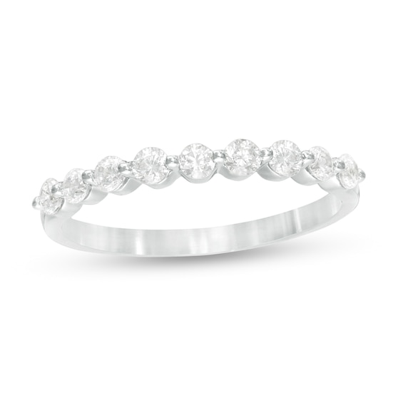 3/8 CT. T.w. Diamond Nine Stone Anniversary Band in 10K White Gold