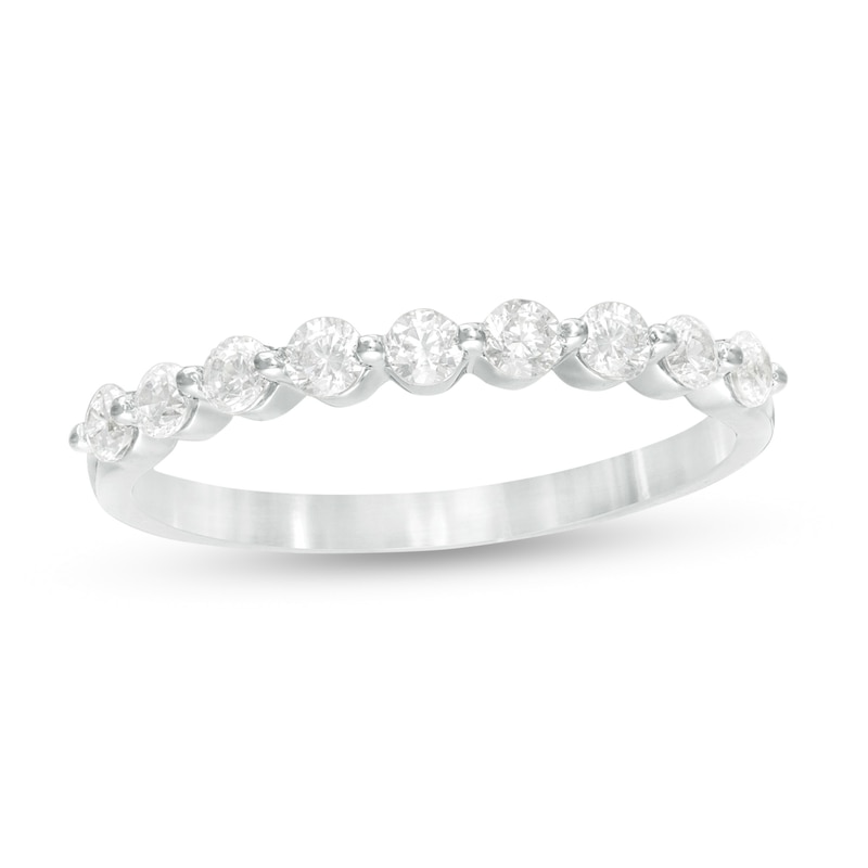 Main Image 1 of 3/8 CT. T.W. Diamond Nine Stone Anniversary Band in 10K White Gold