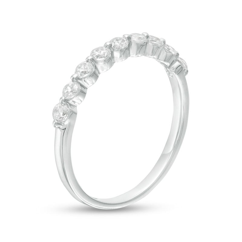 Main Image 3 of 3/8 CT. T.W. Diamond Nine Stone Anniversary Band in 10K White Gold