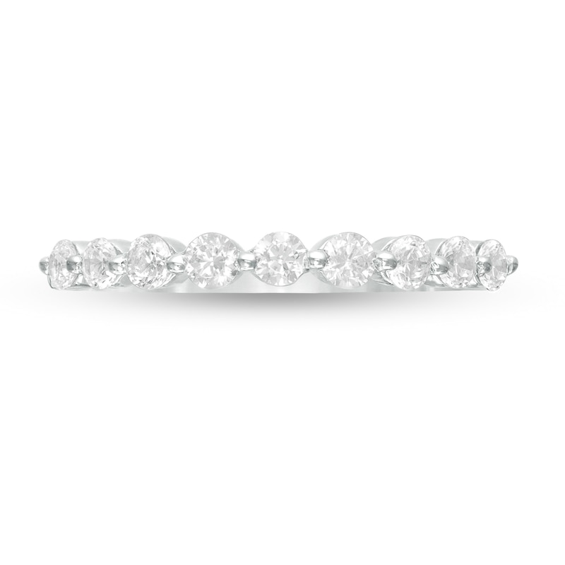 Main Image 4 of 3/8 CT. T.W. Diamond Nine Stone Anniversary Band in 10K White Gold
