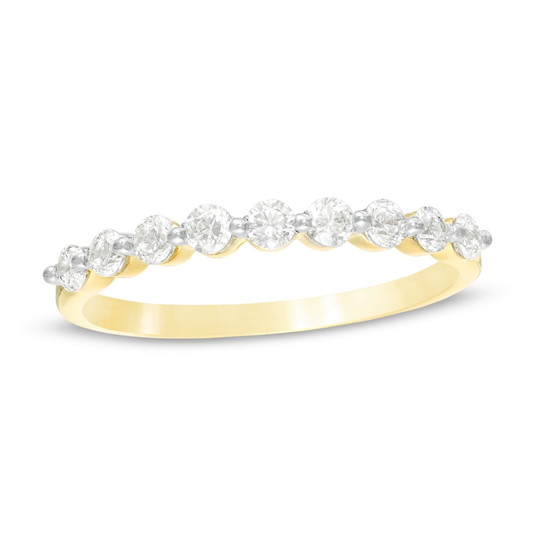 3/8 CT. T.W. Diamond Nine Stone Anniversary Band in 10K Gold