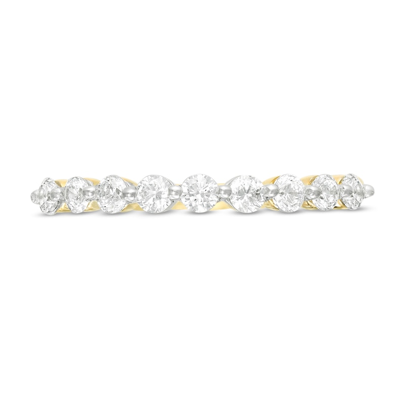 Main Image 4 of 3/8 CT. T.W. Diamond Nine Stone Anniversary Band in 10K Gold