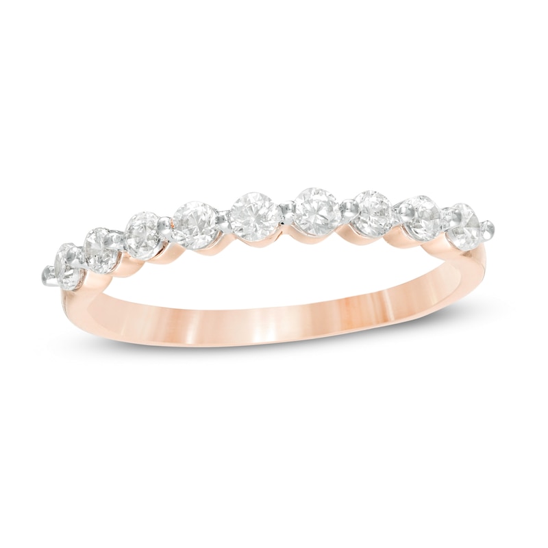Main Image 1 of 3/8 CT. T.W. Diamond Nine Stone Anniversary Band in 10K Rose Gold