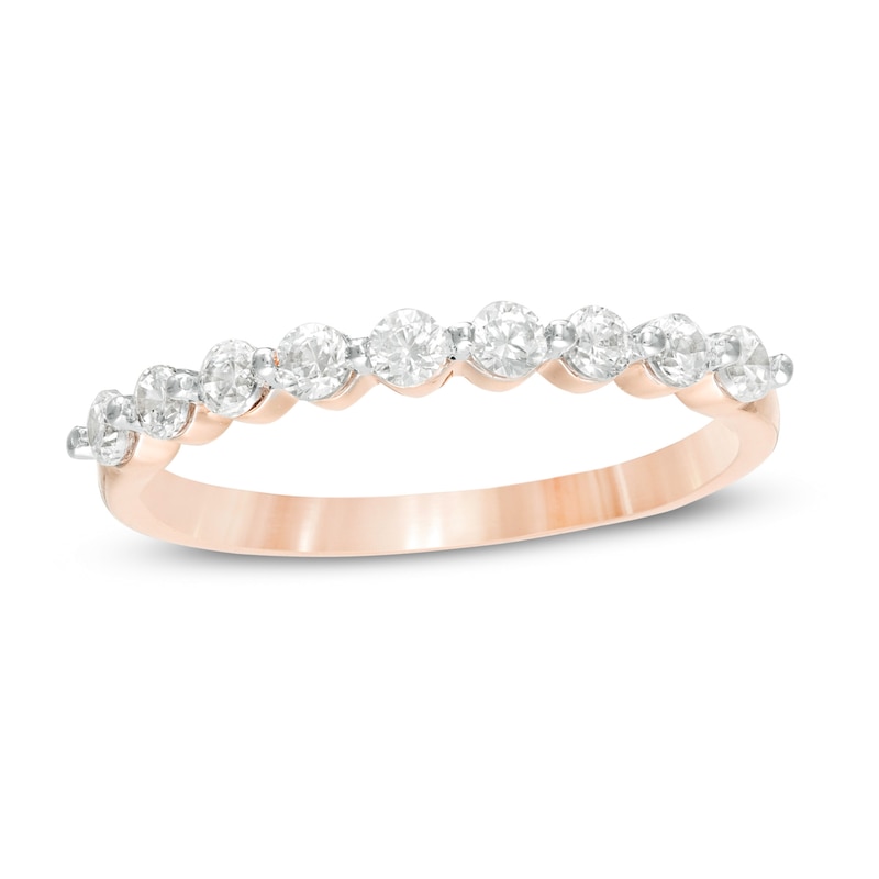 3/8 CT. T.W. Diamond Nine Stone Anniversary Band in 10K Rose Gold