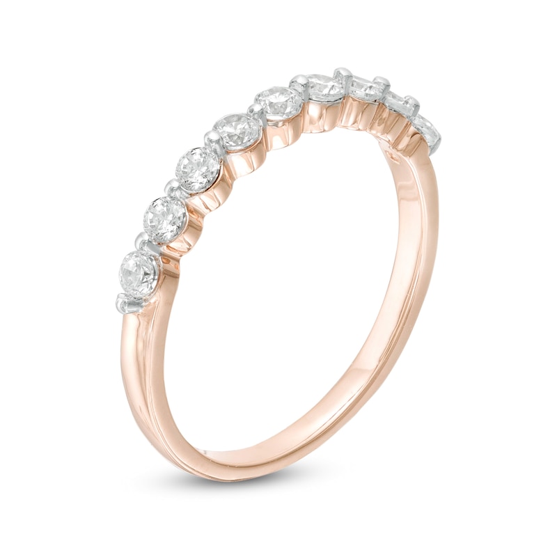 Main Image 3 of 3/8 CT. T.W. Diamond Nine Stone Anniversary Band in 10K Rose Gold