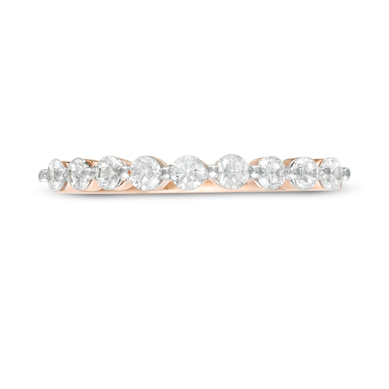 Main Image 4 of 3/8 CT. T.W. Diamond Nine Stone Anniversary Band in 10K Rose Gold
