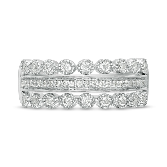 3/8 CT. T.w. Diamond Multi-Row Art Deco Band in 10K White Gold